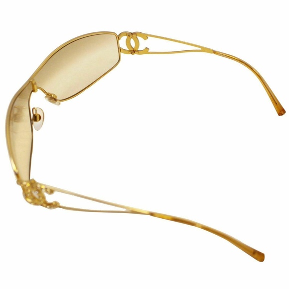 CHANEL Crystal CC Logo Sunglasses 4073-B Gold - Picture 2 of 8